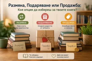 Размяна, Подаряване или Продажба: Коя опция да избереш за твоите книги?